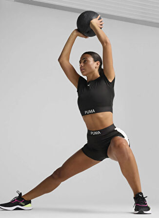 Puma 52680501 W PUMA STRONG TEE - SHORT Kırmızı Yuvarlak Yaka Crop Düz Kadın T-Shirt
