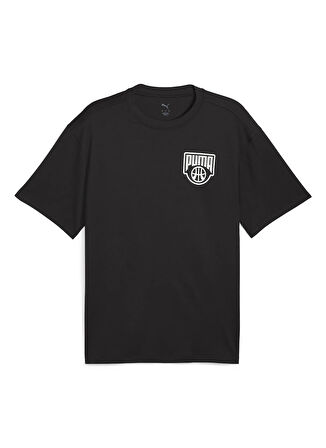 Puma 63049901 Posterize Tee II PUMA Blac Siyah Yuvarlak Yaka Regular Fit Düz Erkek T-Shirt