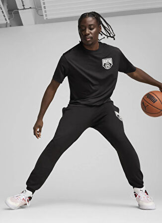 Puma 63049901 Posterize Tee II PUMA Blac Siyah Yuvarlak Yaka Regular Fit Düz Erkek T-Shirt