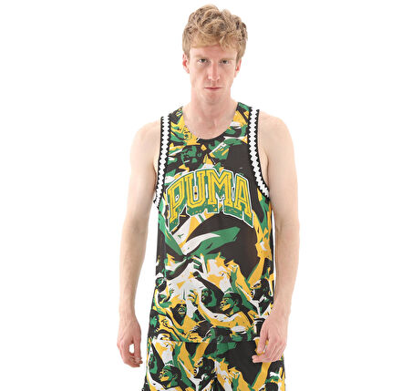 685449-02 Puma Rival Rage Aop Mesh Tank Erkek T-Shirt Siyah