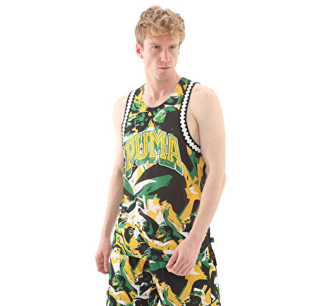 685449-02 Puma Rival Rage Aop Mesh Tank Erkek T-Shirt Siyah