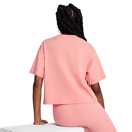 Class Relaxed Crop Kadın Pembe Günlük Stil T-Shirt 68503018