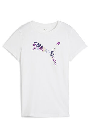 Puma Graphics Floral Cat Logo Tee Kadın Spor Tişört - 68508102