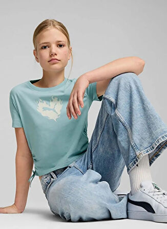Puma Mint Kız Çocuk T-Shirt 68510867-FLAMING LOVE Knotted Tee G