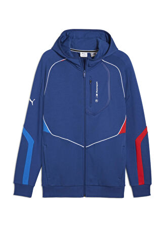 63061504 BMW MMS HOODED SWEAT JACKE Siyah Kapüşonlu Normal Bel Regular Fit Erkek Zip Ceket