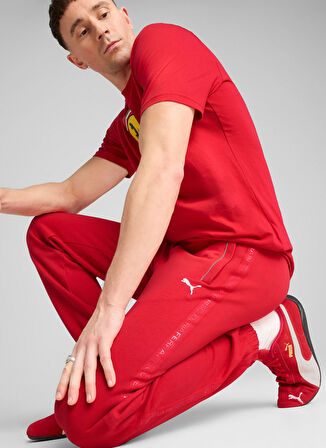 63018302 Ferrari Race Sweatpants Ro Kırmızı Lastikli Bel Regular Fit Erkek Eşofman Altı
