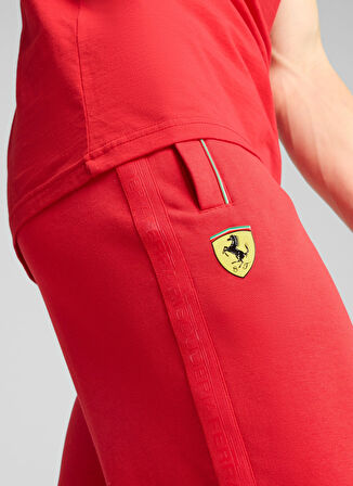 63018302 Ferrari Race Sweatpants Ro Kırmızı Lastikli Bel Regular Fit Erkek Eşofman Altı