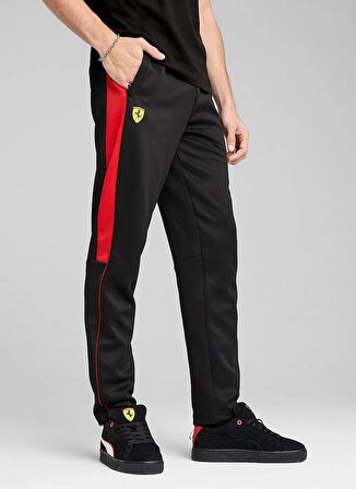 63019501 Ferrari Race MT7 Pants PUM Siyah Lastikli Bel Regular Fit Erkek Eşofman Altı
