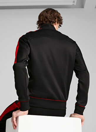 63019401 Ferrari Race MT7 Jacket PU Siyah Kapüşon Yaka Regular Fit Erkek Mont