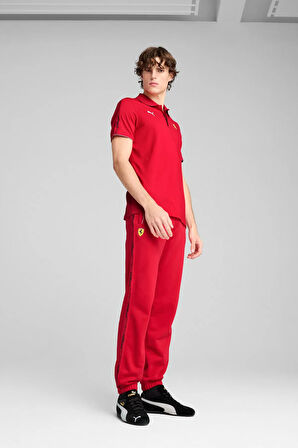 Ferrari Race Polo Kırmızı Erkek Kısa Kol T-Shirt