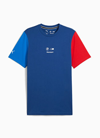 63073504 BMW MMS CAR GRAPHIC TEE 2 Mavi Yuvarlak Yaka Regular Fit Baskılı Erkek T-Shirt
