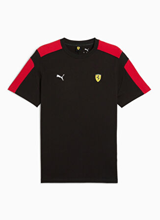 63019601 Ferrari Race MT7 Tee PUMA Siyah Yuvarlak Yaka Regular Fit Erkek T-Shirt