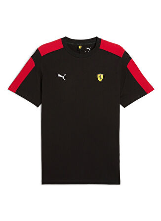 63019601 Ferrari Race MT7 Tee Beyaz Yuvarlak Yaka Regular Fit Erkek T-Shirt