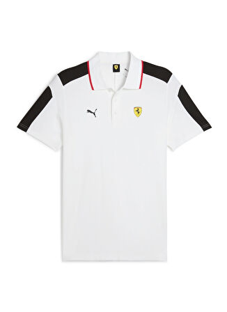 63019704 Ferrari Race MT7 Polo PUMA Siyah Polo Yaka Regular Fit Erkek T-Shirt
