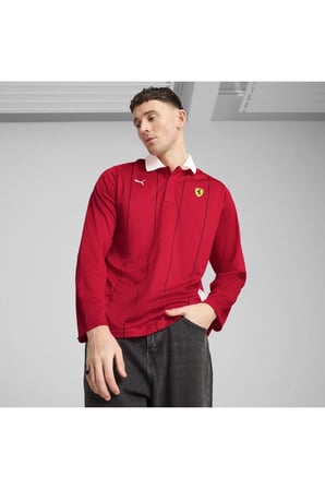 Ferrari Race Jersey LS Polo Kırmızı Erkek Sweatshirt
