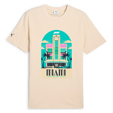 F1 Miami Erkek Bej Günlük Stil T-Shirt 63017613