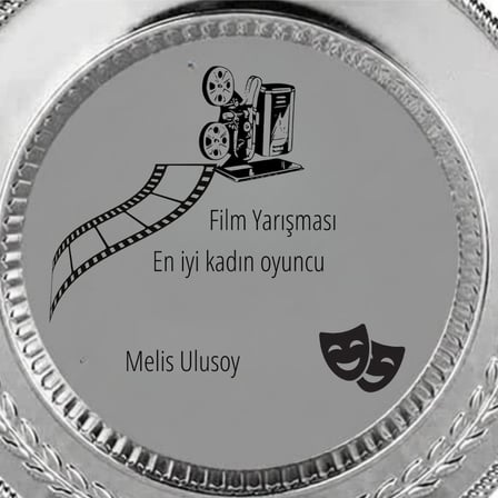 Sinema ve Tiyatro Temalı İsme Özel Gümüş Tabak Plaket - Oyuncu Ödülü