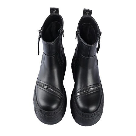 Kadın Bot 1270133 Buffalo GOSPHER BOOTIE ZIP - VEGAN NAPPA -Black