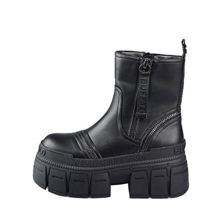 Kadın Bot 1270133 Buffalo GOSPHER BOOTIE ZIP - VEGAN NAPPA -Black