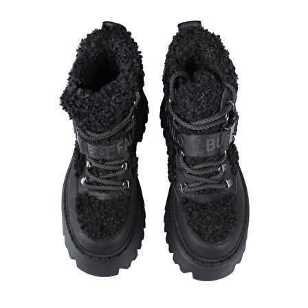 Kadın Bot 1622593 Buffalo ASPEN COM MID WARM - VEGAN NUBUCK/FUR - Black