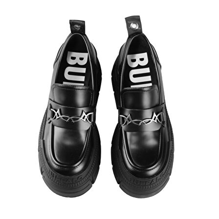 Kadın Oxford ( Klasik) 1624091 Buffalo GOSPHER LOAFER TRIBAL Black