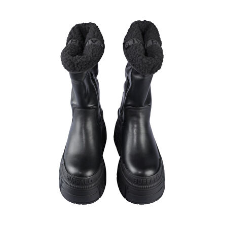 Kadın Bot 1270132 Buffalo GOSPHER FOLD WARM - VEGAN NAPPA/FUR -Black