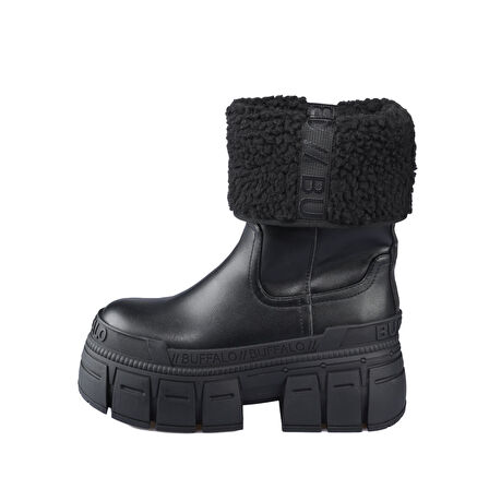 Kadın Bot 1270132 Buffalo GOSPHER FOLD WARM - VEGAN NAPPA/FUR -Black