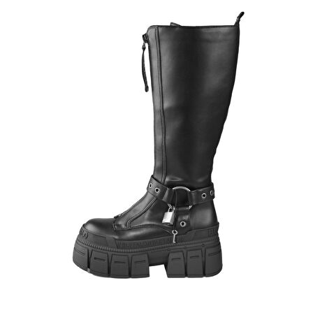 Kadın Çizme 1270131 Buffalo GOSPHER BIKER HI - VEGAN NAPPA  -Black