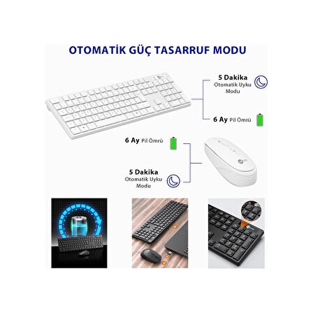 Lecoo KM2001 Kablosuz Türkçe Q Klavye Mouse Set