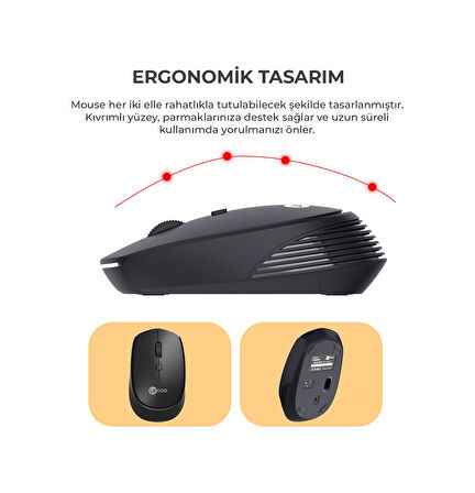 Lecoo KM2001 Kablosuz Türkçe Q Klavye Mouse Set