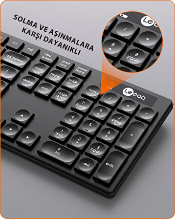 Lecoo KM2001 Kablosuz Türkçe Q Klavye Mouse Set
