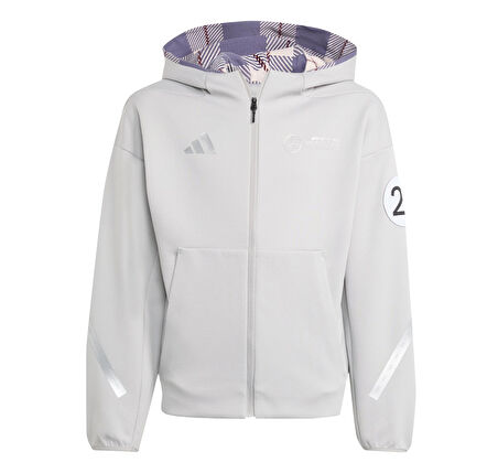 JW8513-C adidas Mercedes - Amg Sıl Fz Hd Y &amp;Ccedil;ocuk Ceket Gri