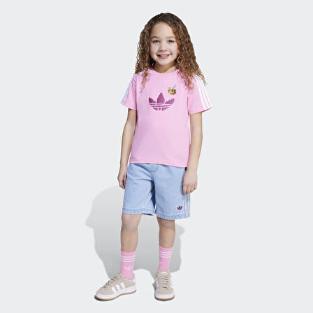 adidas JZ9943 TEE D SHORT SET Çocuk Eşofman Takımı
