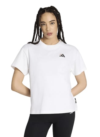Adidas KT2738 MINI L T Beyaz Bisiklet Yaka Kadın T-Shirt