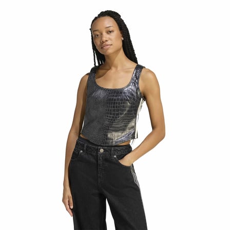 adidas PLEATHER CORSET Kadın Siyah Tişört KE5041