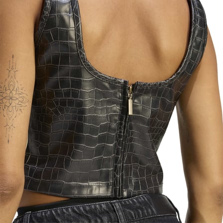 adidas PLEATHER CORSET Kadın Siyah Tişört KE5041