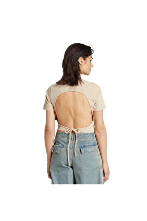 adidas Kadın  Bej  T-shirt CUT OUT RIB TEE KC8803