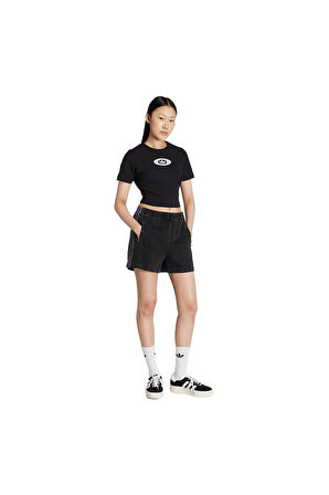 adidas Kadın  Siyah  T-shirt CUT OUT RIB TEE KC8804