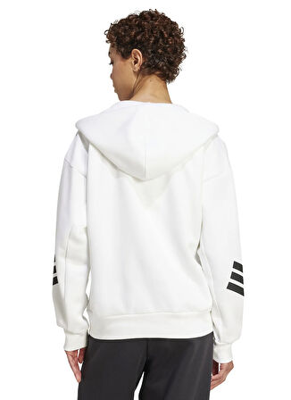 adidas JW7803 W FI 3S FZ HD Beyaz Normal Düz Kadın Zip Ceket