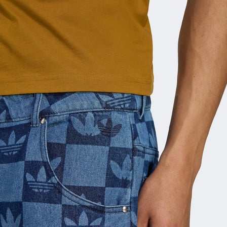 adidas Monogram All Over Print Regular Denim Mavi Erkek Pantolon