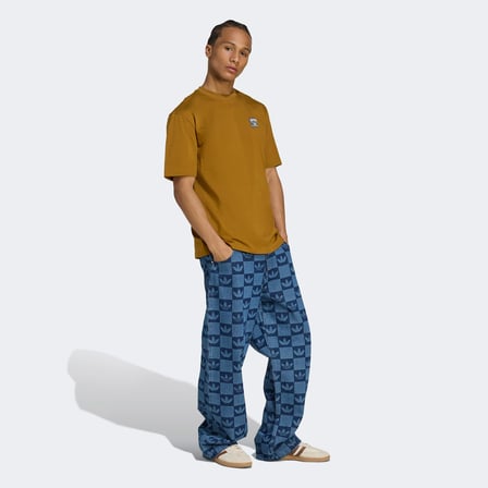adidas Monogram All Over Print Regular Denim Mavi Erkek Pantolon