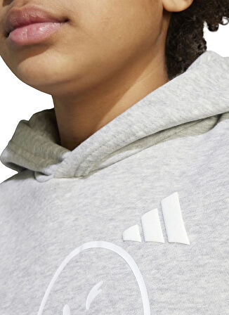 adidas Baskılı Erkek Çocuk Gri Sweatshırt JN2162 J SMI HOODIE