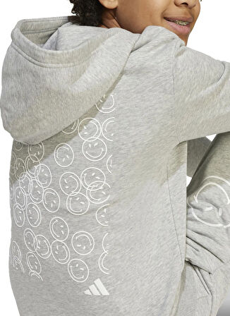 adidas Baskılı Erkek Çocuk Gri Sweatshırt JN2162 J SMI HOODIE