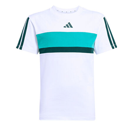 JX0192-C adidas J 3S Tıb T &amp;Ccedil;ocuk T-Shirt Beyaz