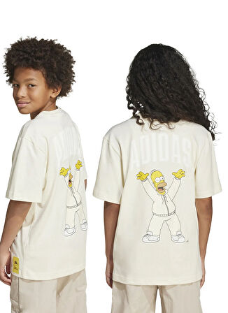 adidas Düz Açık Bej Erkek Çocuk T-Shirt JL9180 J SIM GFX T