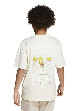 adidas Düz Açık Bej Erkek Çocuk T-Shirt JL9180 J SIM GFX T