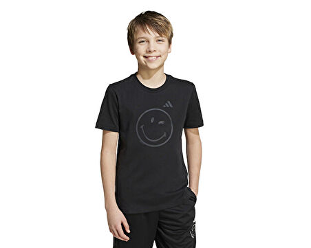 adidas J Smı Tee Çocuk Günlük Tişört JN2160 Siyah