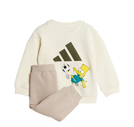 JL9175-B adidas The Simpsons Jogger Bebek Eşofman Takımı Krem