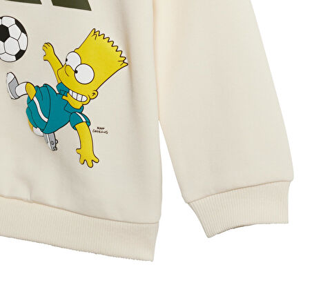 JL9175-B adidas The Simpsons Jogger Bebek Eşofman Takımı Krem
