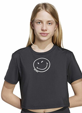 adidas Baskılı Siyah Erkek Çocuk T-Shirt JN2165 G SMI TEE